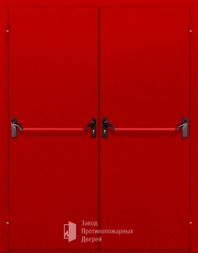 Фото двери «Двупольная глухая с антипаникой (красная)» в Дубне