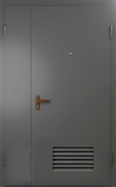 Фото двери «Техническая дверь №7 полуторная с вентиляционной решеткой» в Дубне