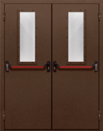 Фото двери «Двупольная со стеклом и антипаникой №68» в Дубне