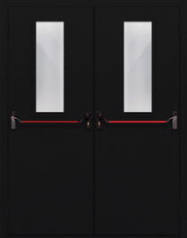 Фото двери «Двупольная со стеклом и антипаникой №64» в Дубне