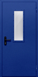 Фото двери «Однопольная со стеклом (синяя)» в Дубне