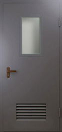 Фото двери «Техническая дверь №5 со стеклом и решеткой» в Дубне