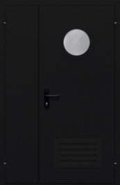 Фото двери «Полуторная с вентиляцией и стеклом №44» в Дубне