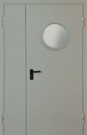 Фото двери «Полуторная с круглым стеклом EI-30» в Дубне